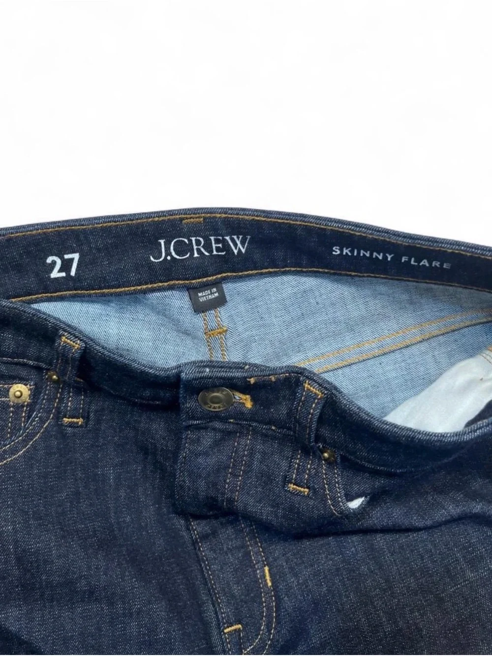 J. Crew Dark Blue High-Rise Flare Jeans